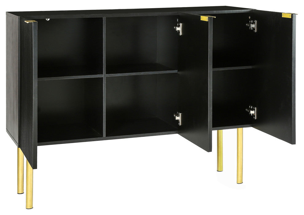TATEUS 47" Modern dining Buffets sideboard Kitchen Cabinet, Black
