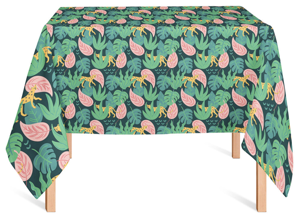 Tropical Cheetahs 58x58 Tablecloth