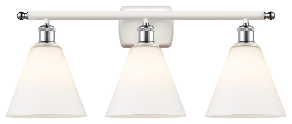 Innovations 516-3W-WPC-GBC-81-LED 3 Light Vanity Light, White, Polished Chrome