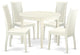 5 Pc Kitchen Set, Dining Table, 4 Faux Leather Seat Kitchen Chairs In White