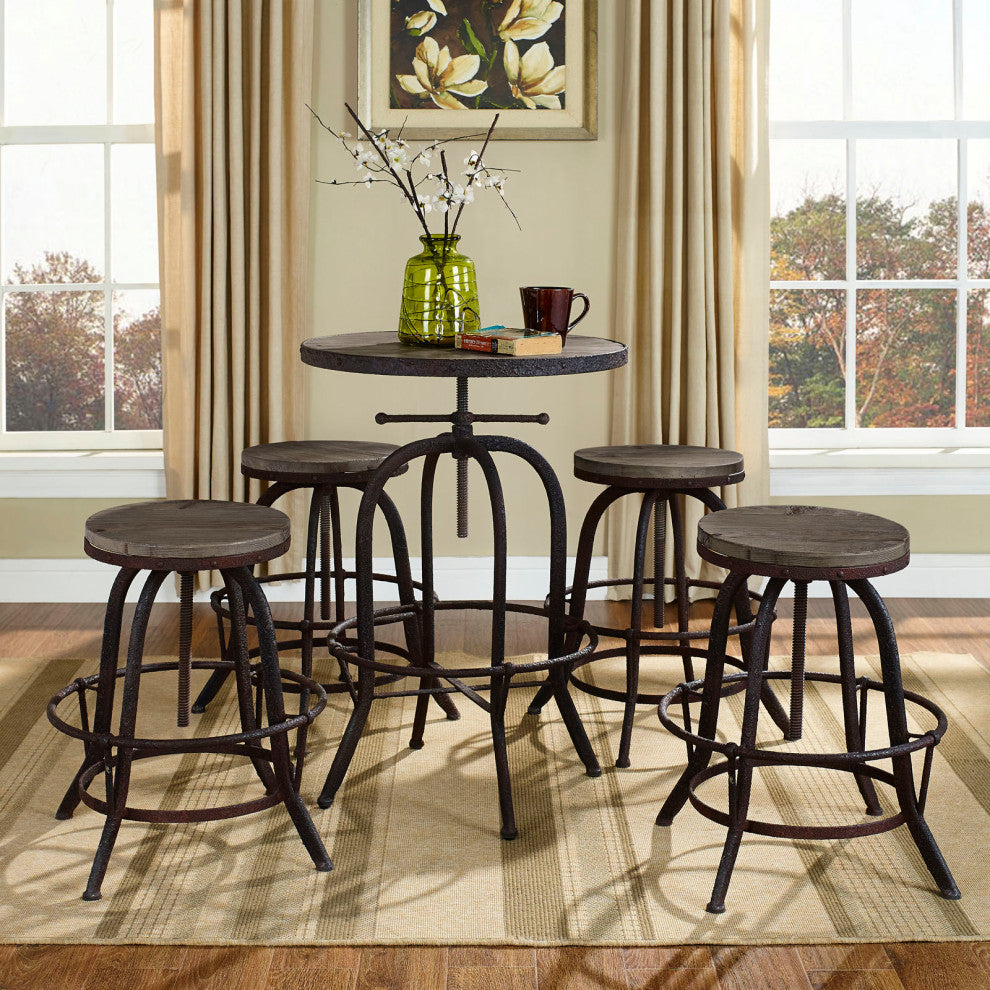 Modern Black Gather 5 Piece Dining Set