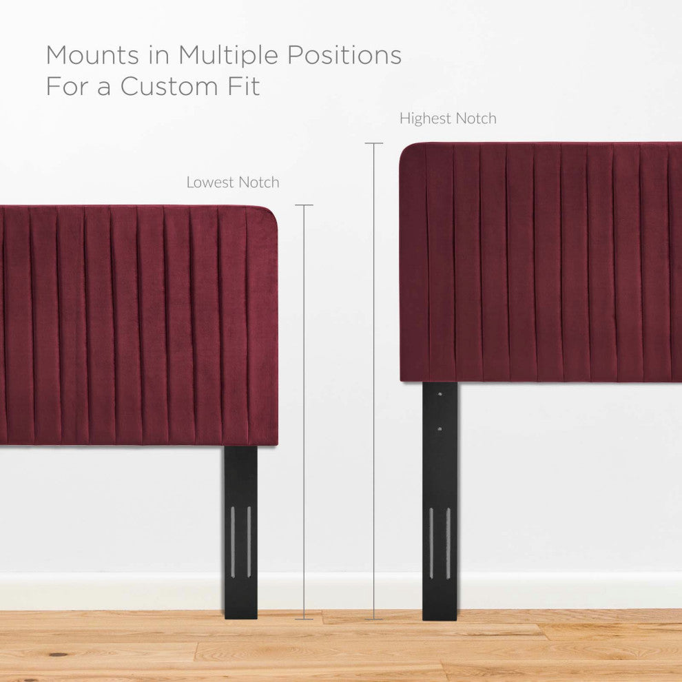 Tufted Headboard, King Size, Velvet, Red, Modern Contemporary, Bedroom Master