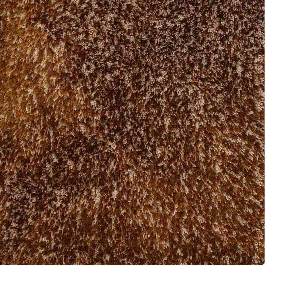 HAND TUFTED SHAG POLYESTER ECO-FRIENDLY AREA RUGS, Honey Color, Solid Design