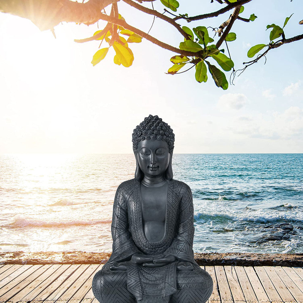 Temple Buddha Seated in Lotus Pose, 26.75 Inches