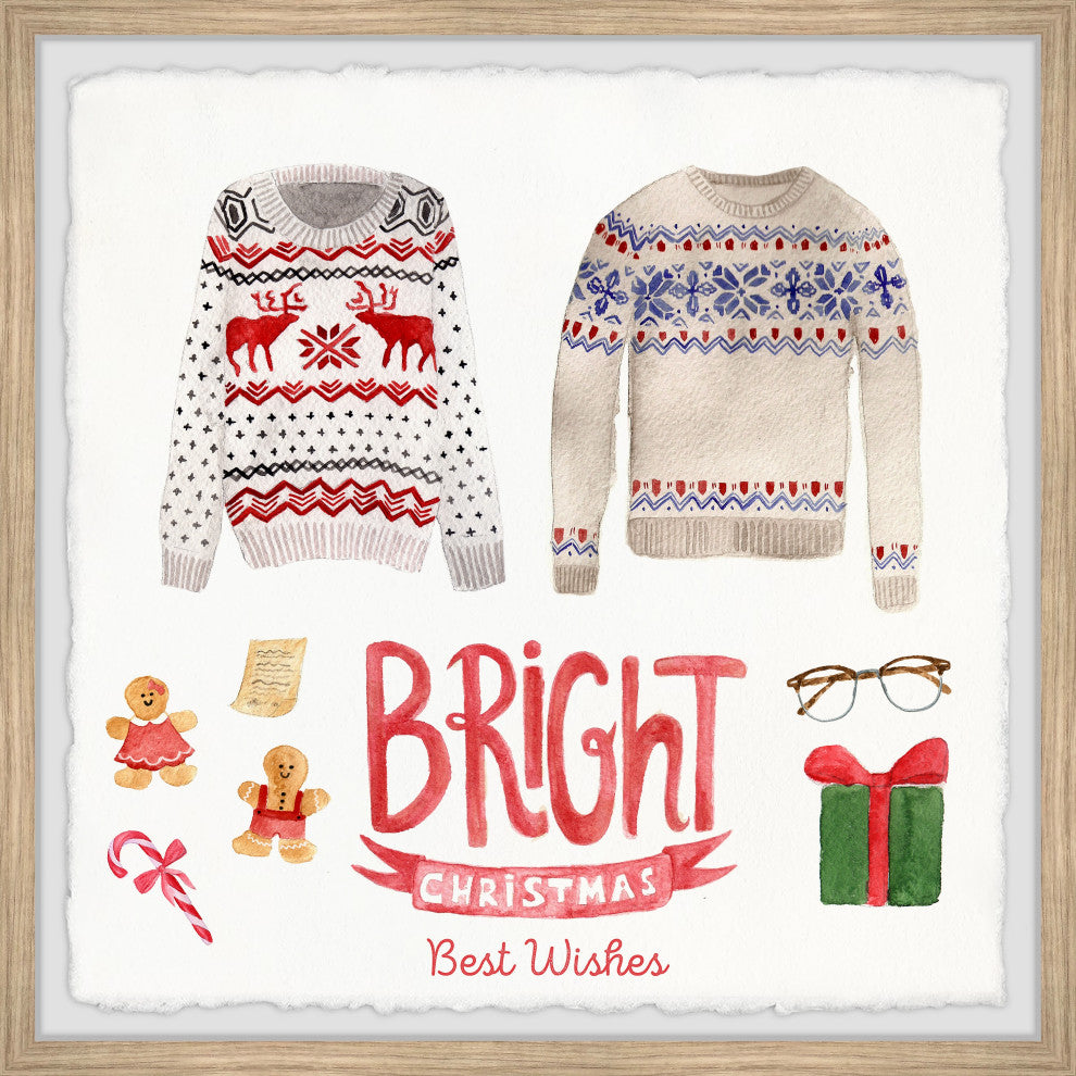 "Bright Christmas" Framed Painting Print, 24x24