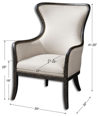 Uttermost Sandy Wing Back Armchair