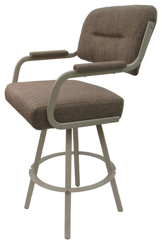 Swivel Metal Bar Stool on Warren Base, Basin Beige/Beige, 34"