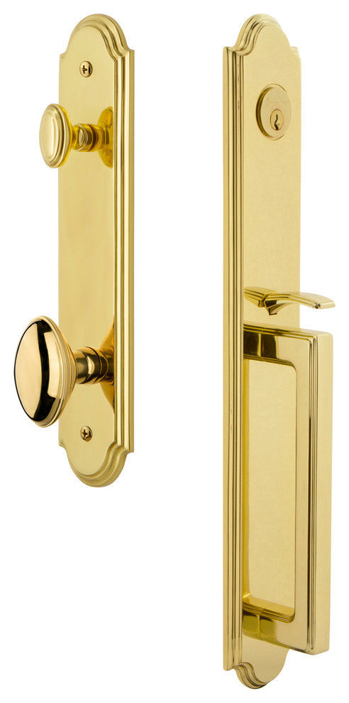Arc 1-Piece Dummy Handleset, D Grip and Eden Prairie, Lifetime Brass, 848552