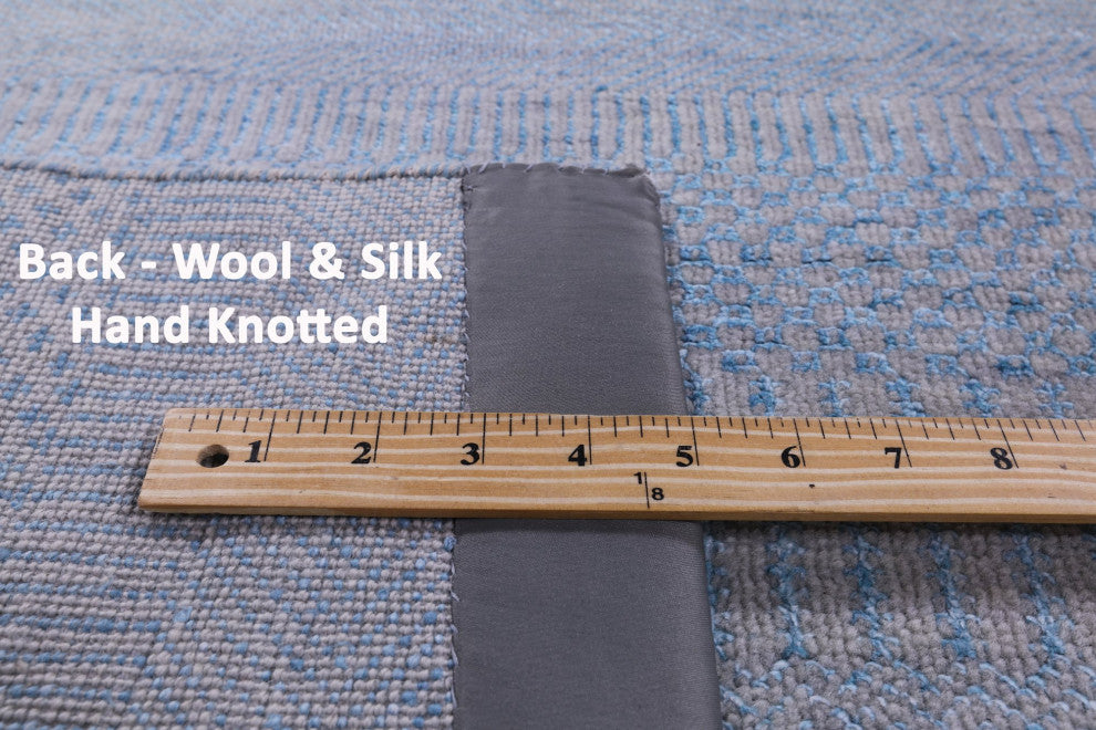 Wool and Silk Hand Knotted Savannah Grass Rug 6' 1" X 9' 3" Q11394