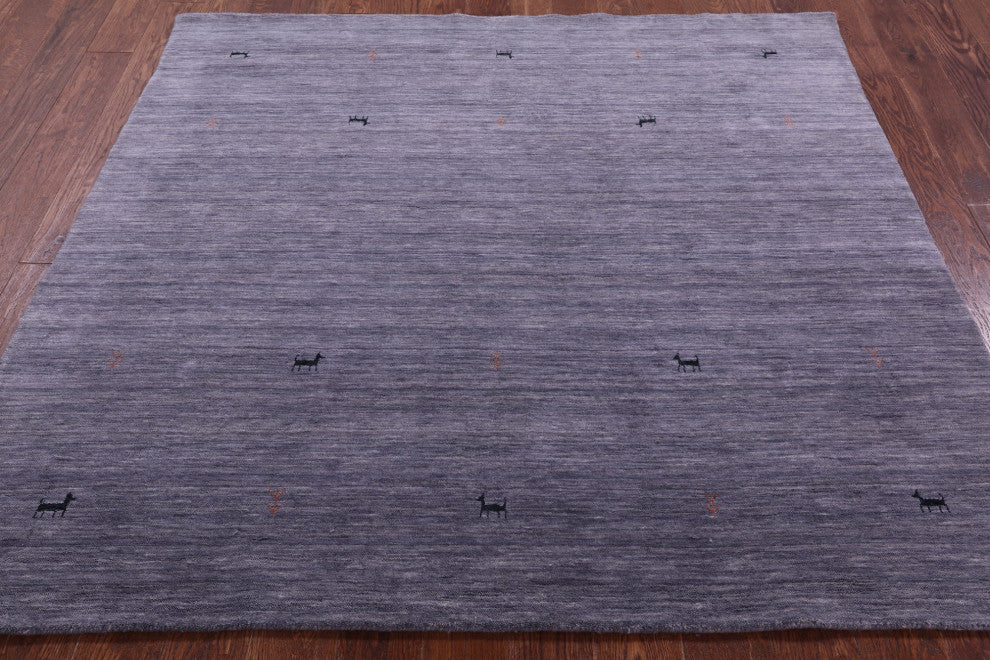 6' Square Persian Gabbeh Handmade Wool Rug - Q15178