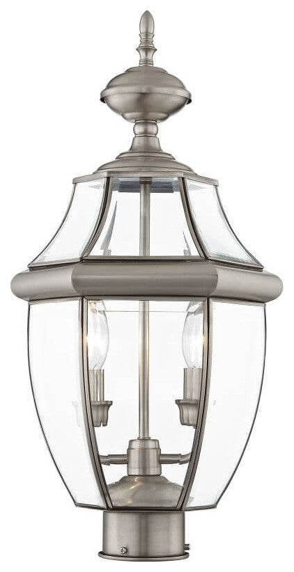 Livex Monterey Outdoor Post Light, Brushed Nickel, 22"