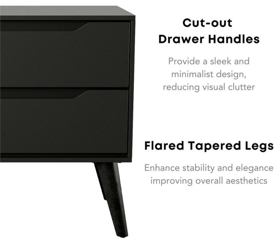 Furniture of America Belkor Mid-Century Modern Wood 2-Drawer Nightstand in Oak