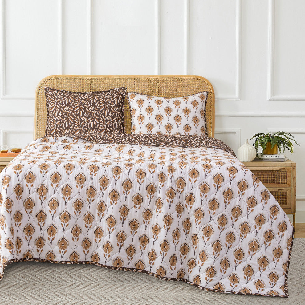Woodstock Boho Reversible Quilt Set, 3-Piece, Twin