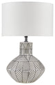 INK+IVY Agape Boho Ceramic Table Lamp, Black and White