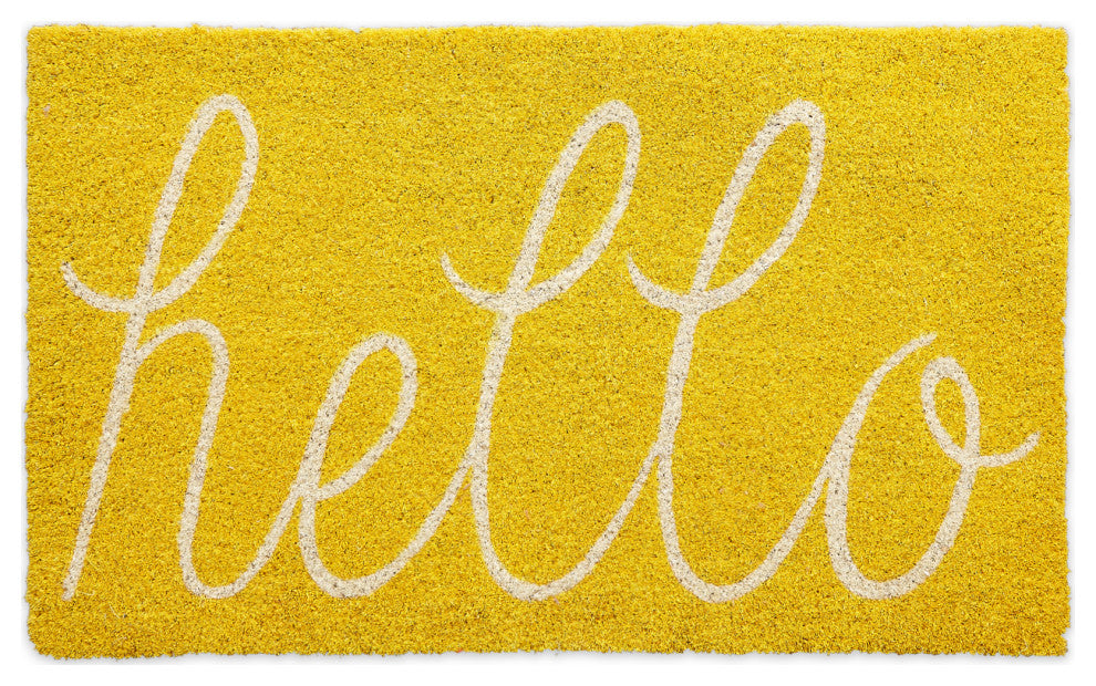 Yellow Hello Doormat