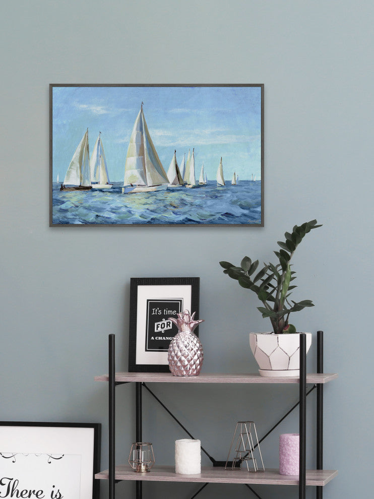 "Dreams Set Sail" Floater Framed Painting Print on Canvas, 60x40