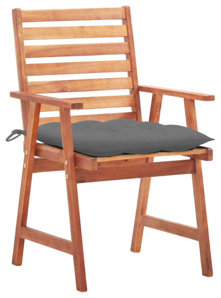 Vidaxl Outdoor Dining Chairs 3-Piece With Cushions Solid Acacia Wood