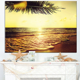 "Clear Yellow Tropical Coastline" Seashore Canvas Print, 40"x30"