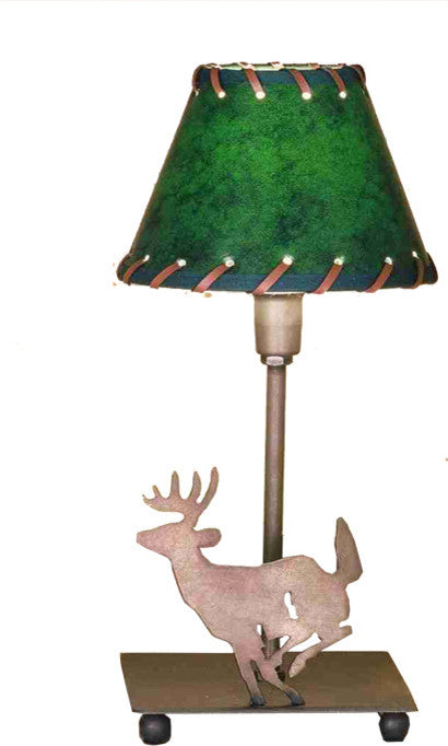 13"H Lone Deer Faux Leather Accent Lamp
