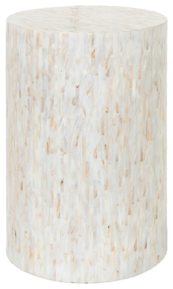 Surya Iridescent ISC-003 End Table, Ivory/Tan
