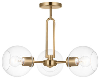 Codyn 3-Light Semi-Flush Mount, Satin Brass