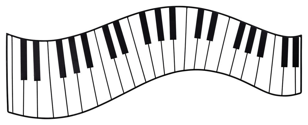 Black Metal Piano Keys Wall D"cor