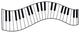 Black Metal Piano Keys Wall D"cor