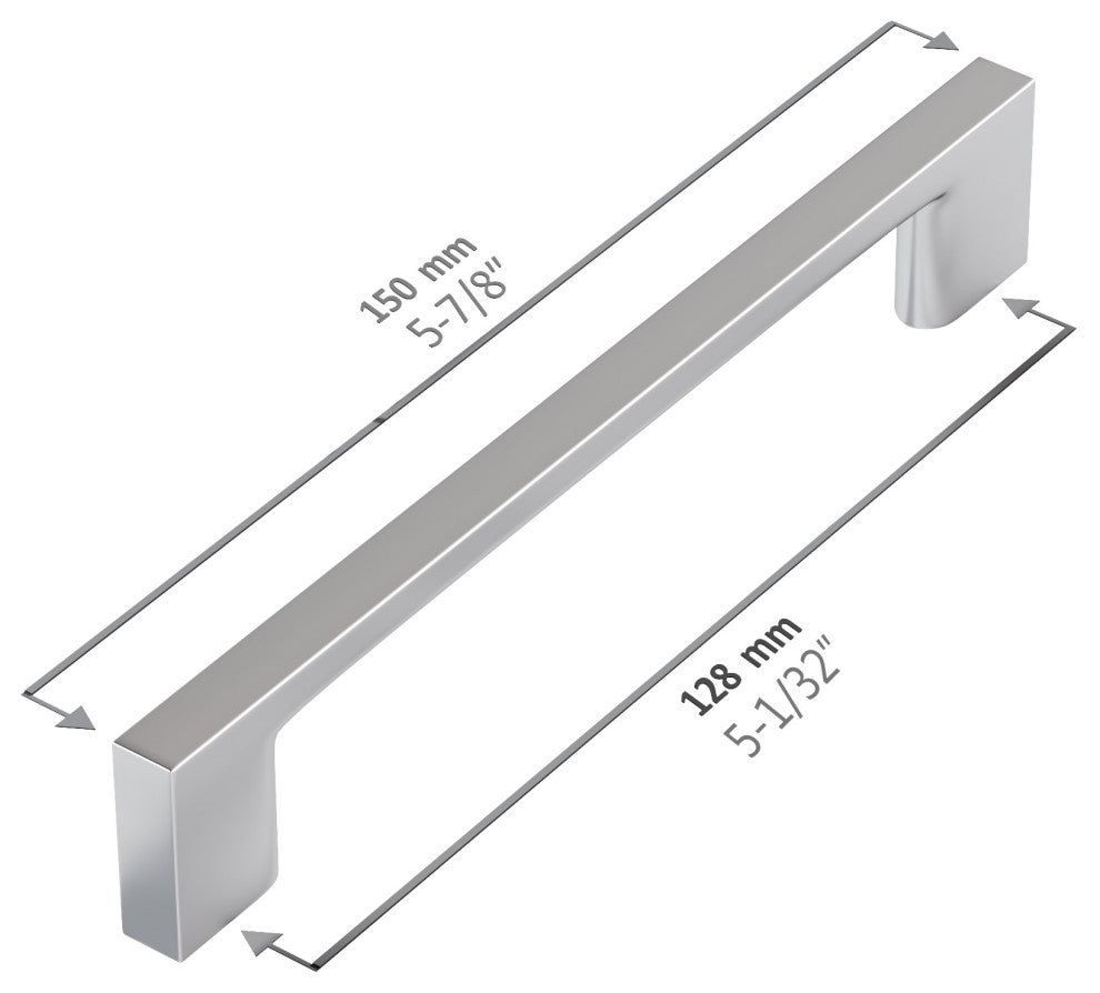 Dowell Series 3008 Handles, 128mm/5" CTC, 10-Pack, Chrome