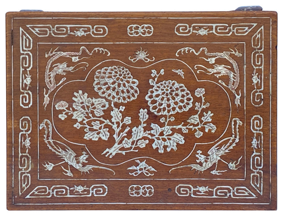 Chinese Brown MOP Inlay Rectangular Table Top Stand Display Easel Hws2384