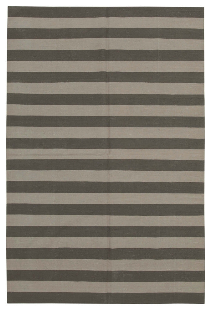 Rug N Carpet - Handmade Wool 6' 0'' x 9' 1'' Geometric Dhurrie Kilim Rug