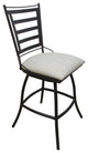 Outdoor Patio Stool Jenna Without Arms, Canvas Granite on Dark Nut, 35", Without Arms