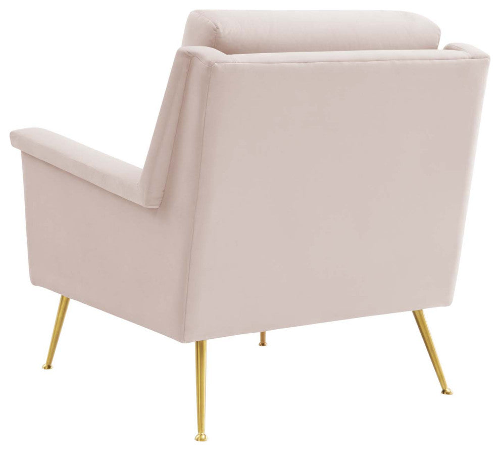 Armchair Accent Chair, Velvet, Gold Pink, Modern, Living Lounge Hospitality