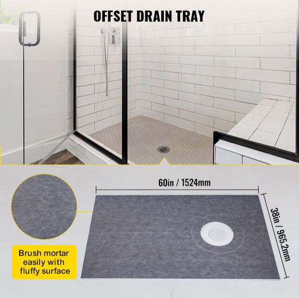 VEVOR Shower Curb Kit 38" x 60" Watertight Shower Curb Overlay