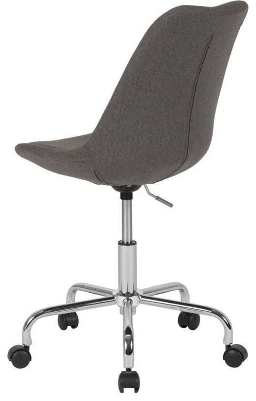 Mid, Back Dark Gray Fabric Task Chair With Pneumatic Lift and Chrome Base