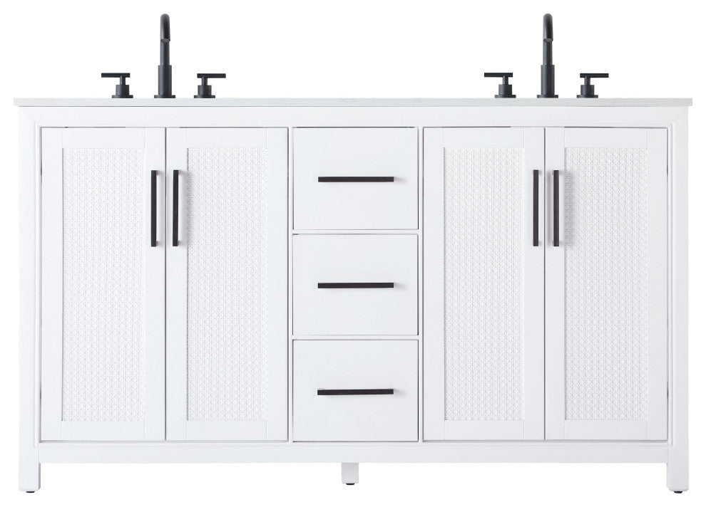 Home Living 60" Double Bathroom Vanity, White