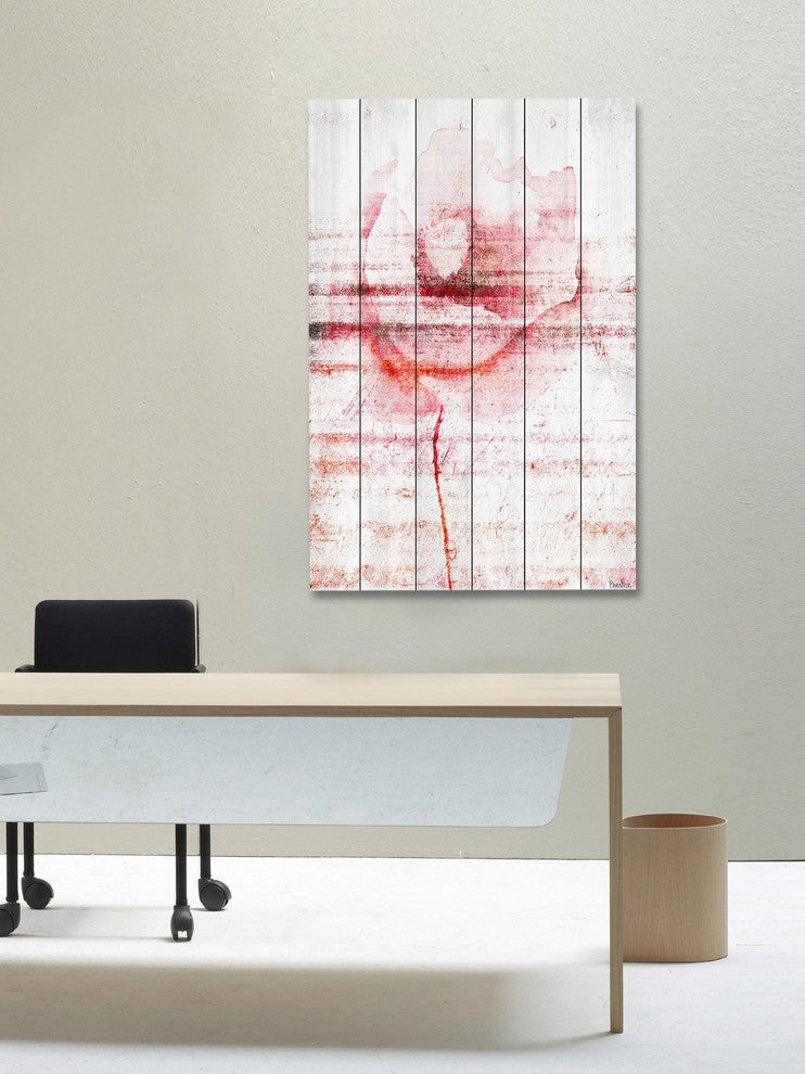 "Flower 3" Print on White Wood, 24"x36"