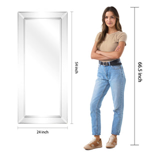 Antique Beveled Rectangle Wall Mirror, 1" Beveled Center,24"x54" Bathroom Mirror