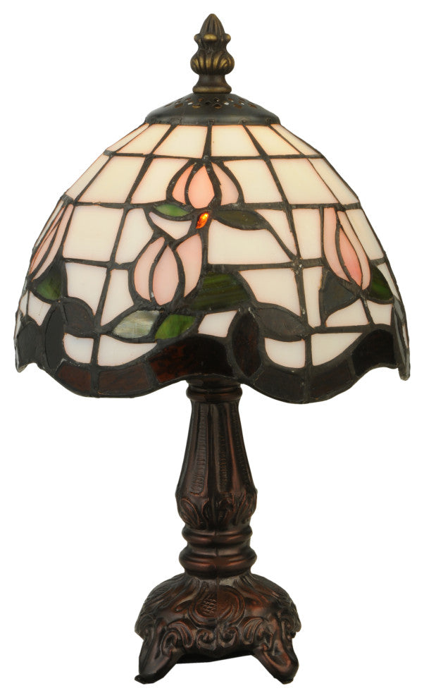 Meyda Lighting 132340 12"H Roseborder Mini Lamp
