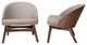 Lovella Grey Fabric and Walnut Brown Finished Wood 2-Piece Accent Chair Set