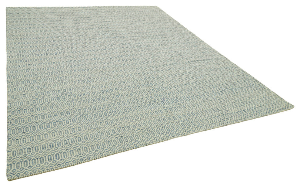 Rug N Carpet - Handwoven Modern Design 8' 1'' x 10' 0'' Wool Flatweave Kilim Rug