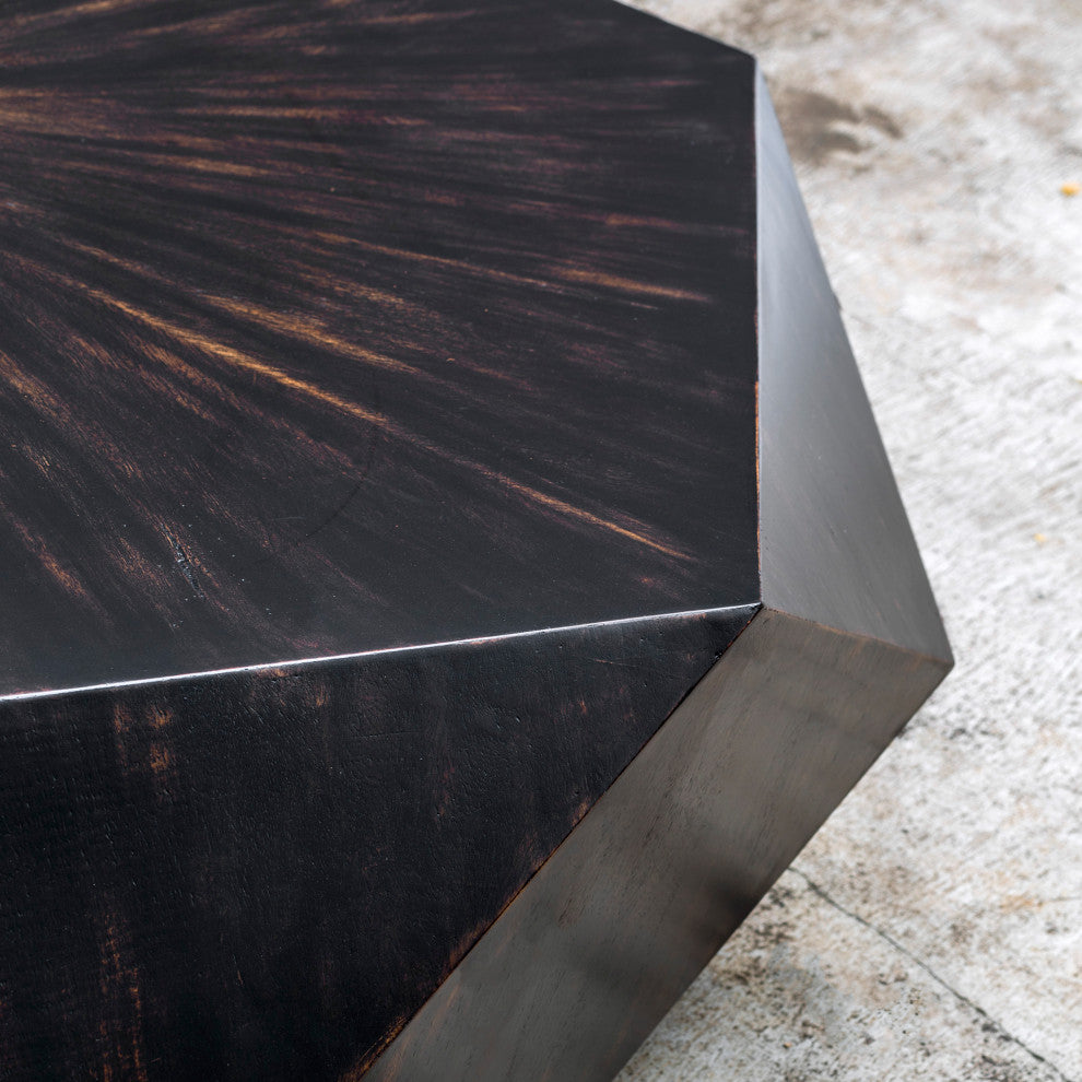 Uttermost Volker 49 x 14" Coffee Table, Worn Black