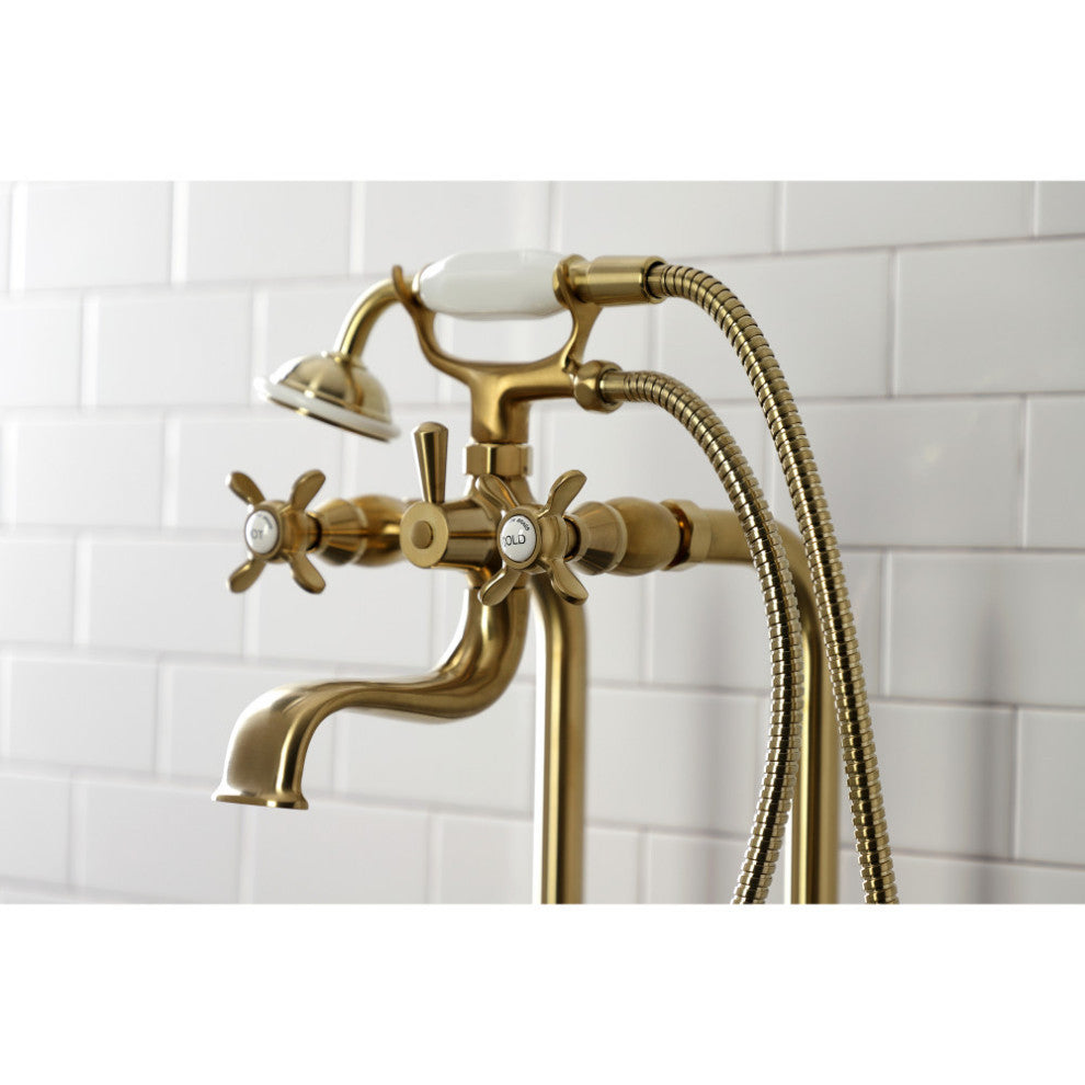 CCK246K7 Freestanding Tub Faucet Package With Supply Line, Brushed Brass