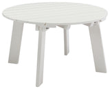 32''D Patio Outdoor Round Coffee Tables, Adirondack Table, White