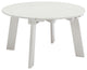 32''D Patio Outdoor Round Coffee Tables, Adirondack Table, White