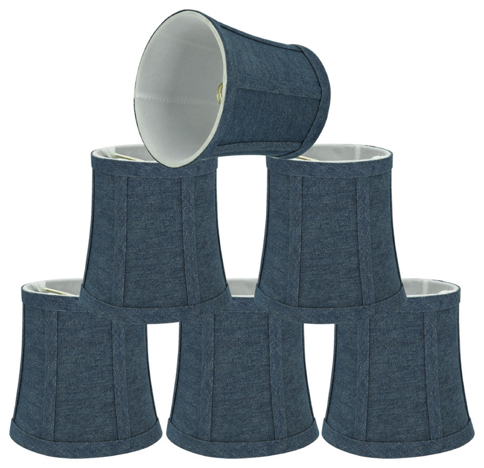 30361-6 Small Bell  Chandelier Clip On Lamp Shade Washing Blue 4"x5"x5"