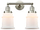 Canton 2-Light Bath Vanity-Light, Brushed Satin Nickel, Matte White