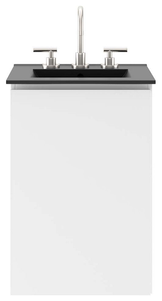 Bryn 18" Wall-Mount Bathroom Vanity, White Black