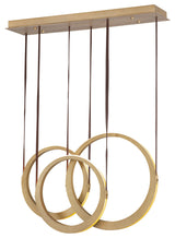 ET2 E24083 Tether 34"W LED Linear Chandelier - Natural Aged Brass
