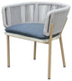 Santino + Melina 7-Piece Outdoor Dining Set, 6 Rope-Back Chairs, Milk/Coffee