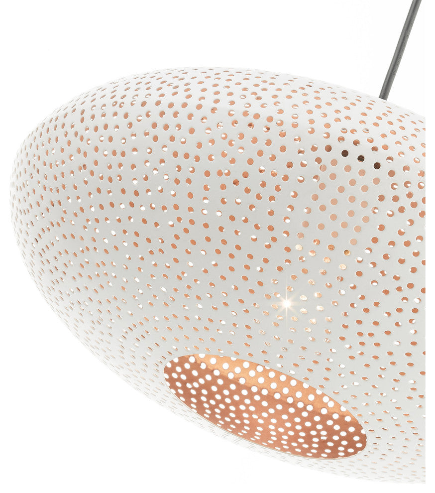 Livex Lighting Dublin 1 Light White With Brushed Nickel Accents Pendant